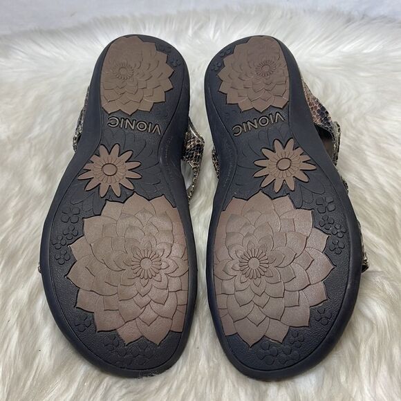 Vionic Amber Snake Print Adjustable Sandals Sz 8 - Picture 6 of 6